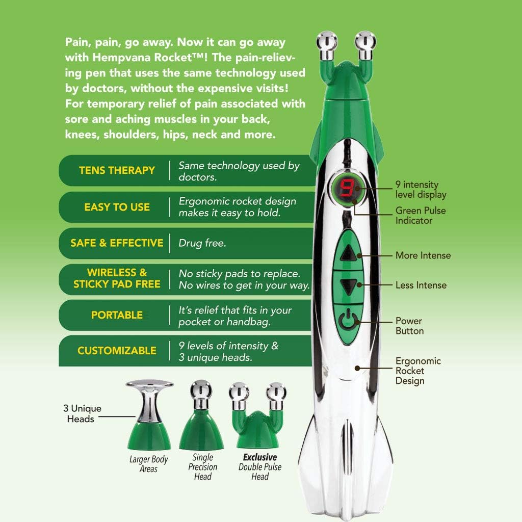 Hempvana Rocket Relief TENS Pen Muscle Stimulator for Pain Relief