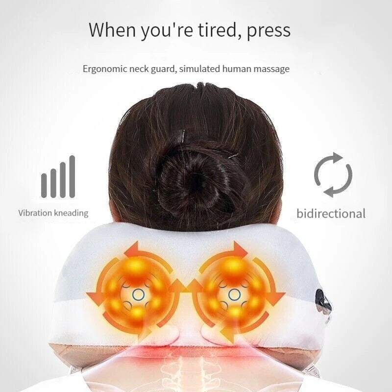 Coussin de Massage Cervical Électrique USB – Forme U