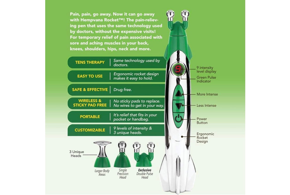 Hempvana Rocket Relief TENS Pen Muscle Stimulator for Pain Relief