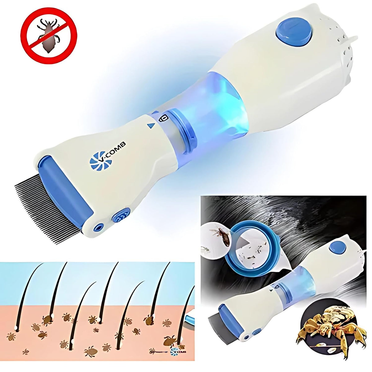Peigne électrique anti-poux conçu pour aspirer