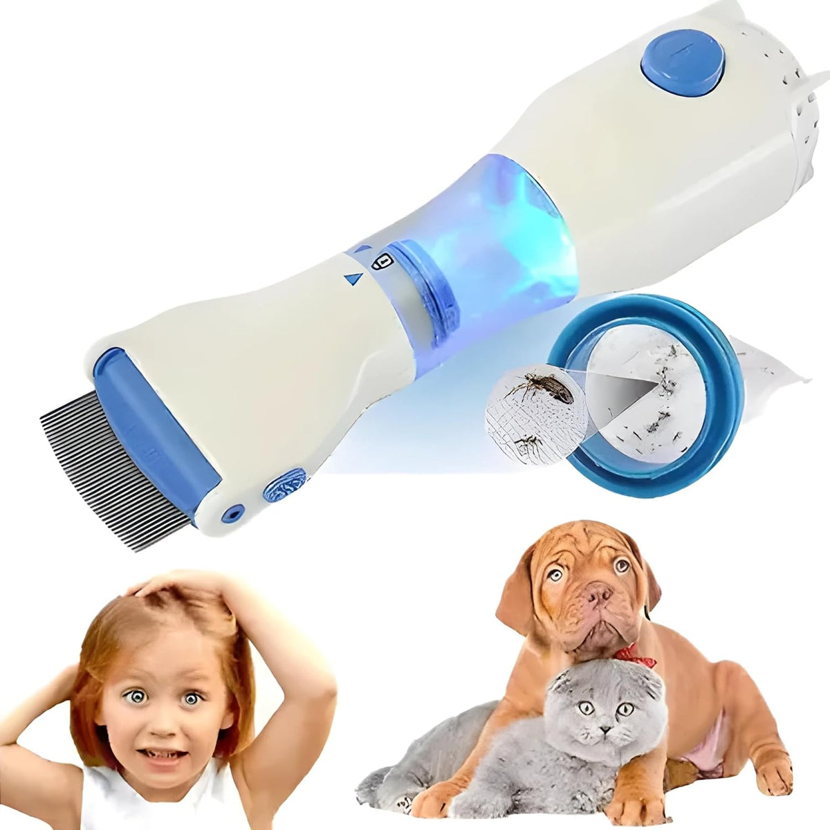 Peigne électrique anti-poux conçu pour aspirer