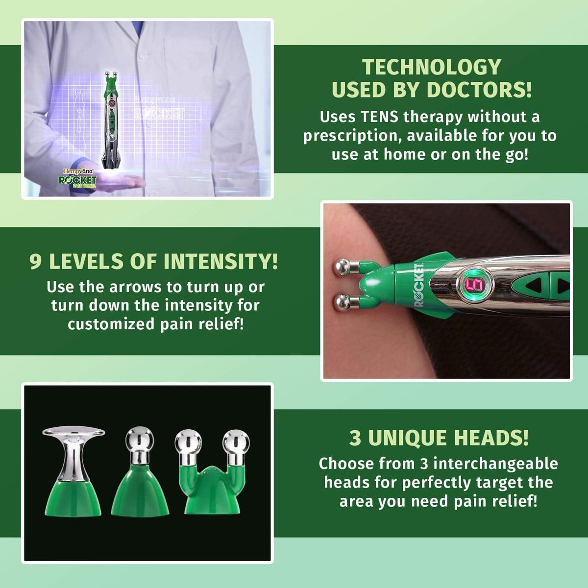 Hempvana Rocket Relief TENS Pen Muscle Stimulator for Pain Relief