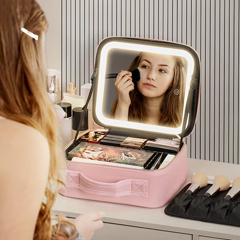 Trousse Maquillage avec Miroir LED 3 Modes
Tout ton maquillage au même endroit — pratique à la maison & en voyage.