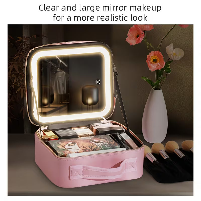 Trousse Maquillage avec Miroir LED 3 Modes
Tout ton maquillage au même endroit — pratique à la maison & en voyage.