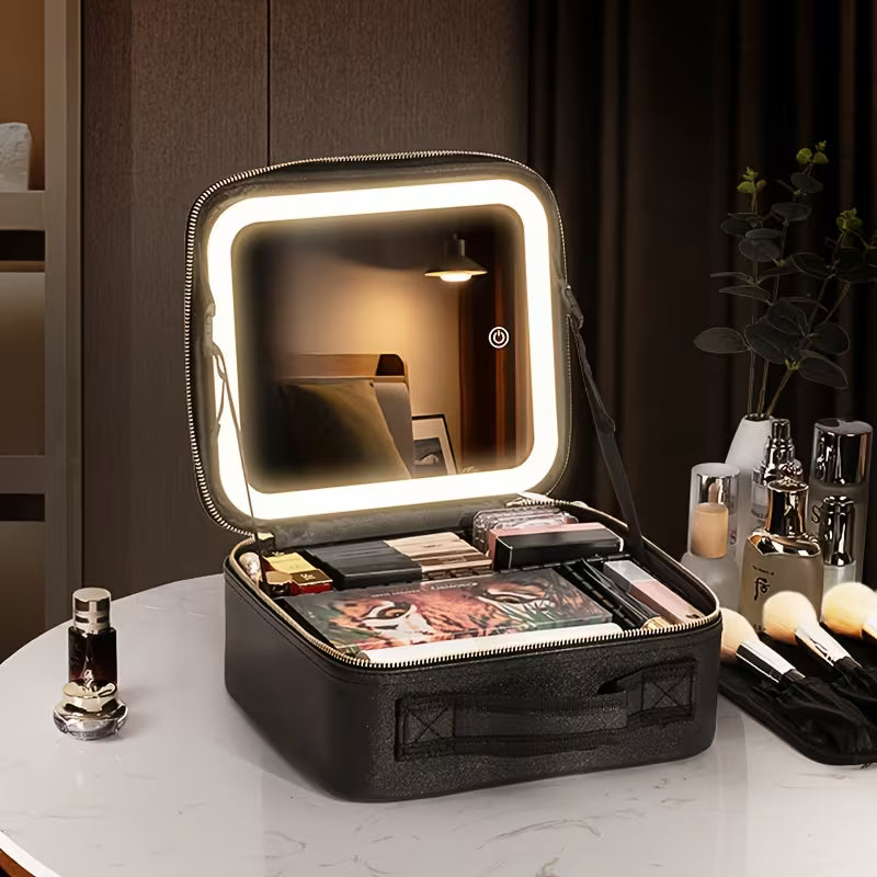 Trousse Maquillage avec Miroir LED 3 Modes
Tout ton maquillage au même endroit — pratique à la maison & en voyage.
