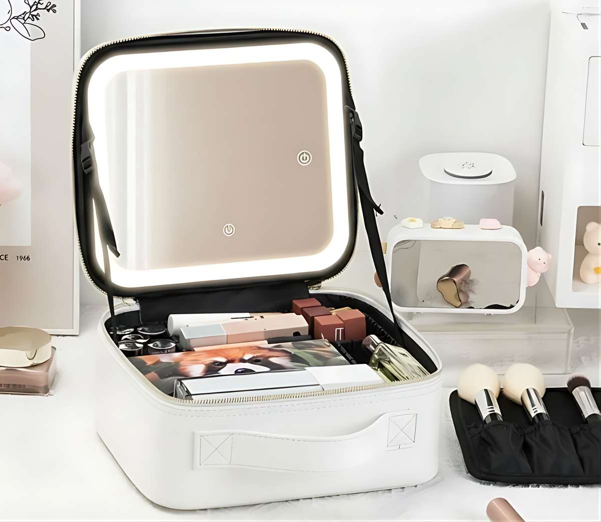 Trousse Maquillage avec Miroir LED 3 Modes
Tout ton maquillage au même endroit — pratique à la maison & en voyage.