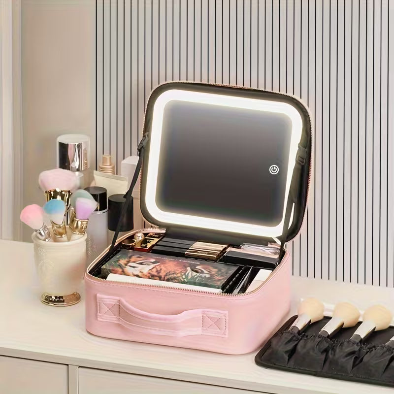 Trousse Maquillage avec Miroir LED 3 Modes
Tout ton maquillage au même endroit — pratique à la maison & en voyage.